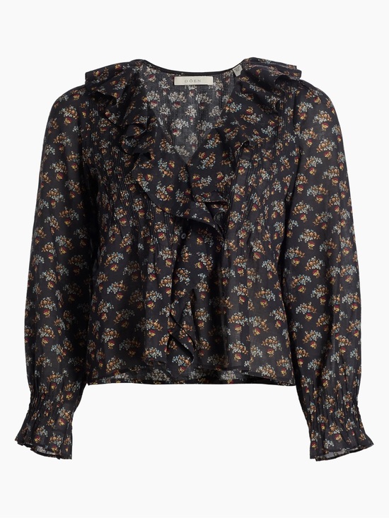 Doen Tops - DÔEN Hardy Top Delphinium Floral